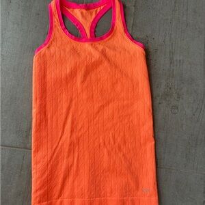 VSX Orange Tank Top with Pink Trim